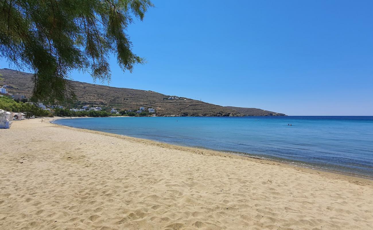 Photo of Agios Romanos beach with bright sand surface