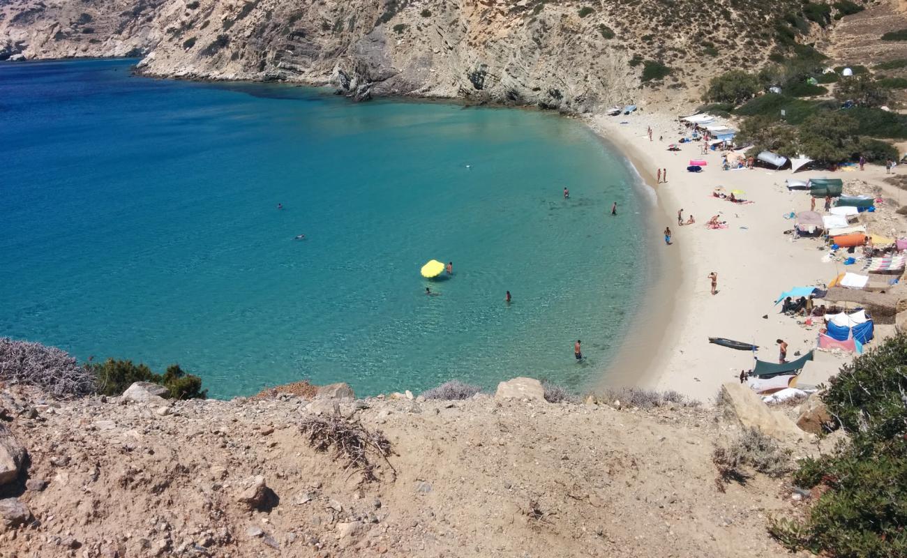 Photo of Livadi beach with bright fine sand surface