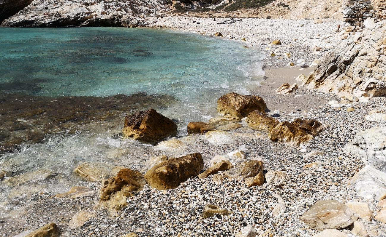 Photo of Vathi Limenari with bright sand & rocks surface