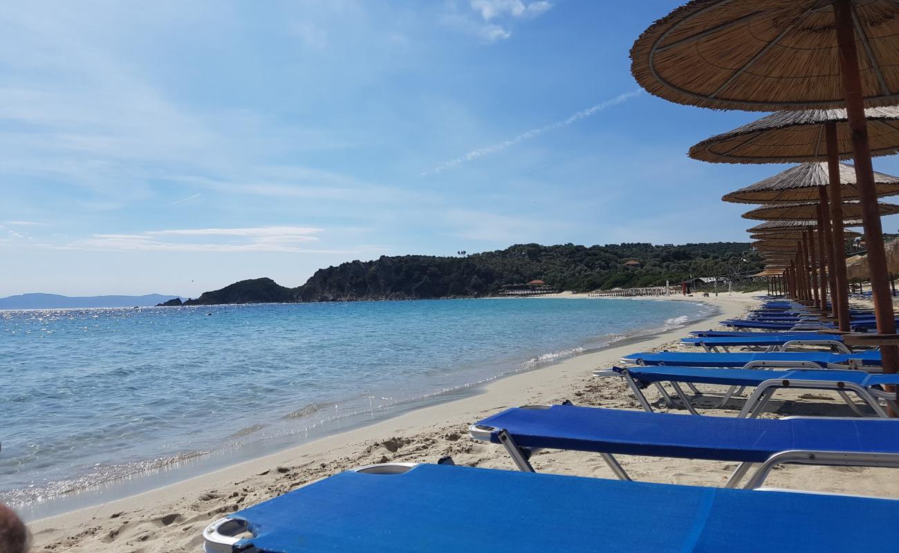 Photo of Alikes beach with bright fine sand surface