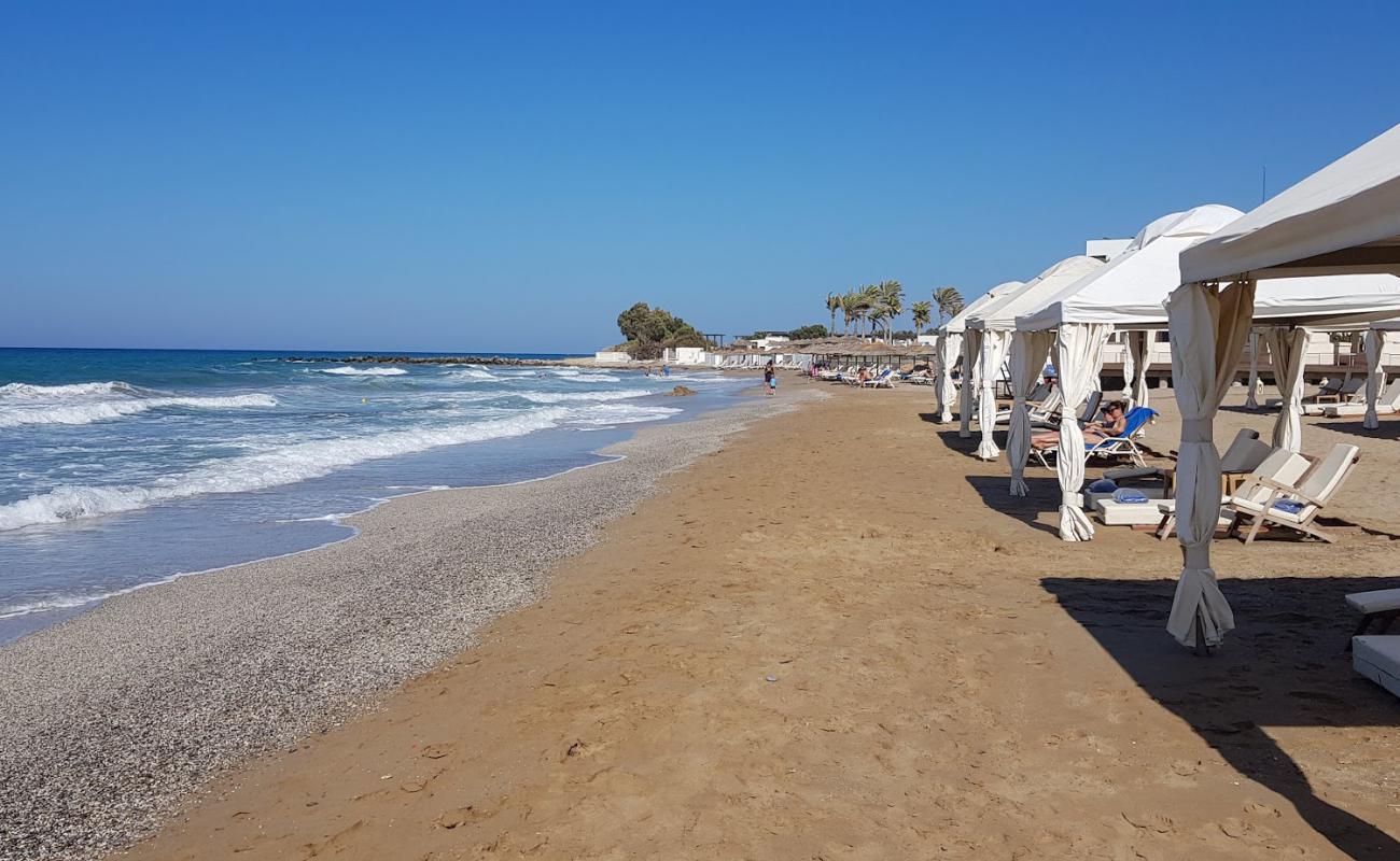 Photo of Ag. Pelagia beach with brown sand surface