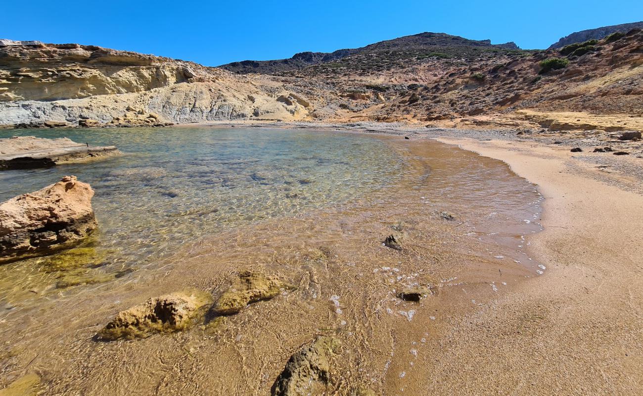 Photo of Clay beach with brown sand &  rocks surface