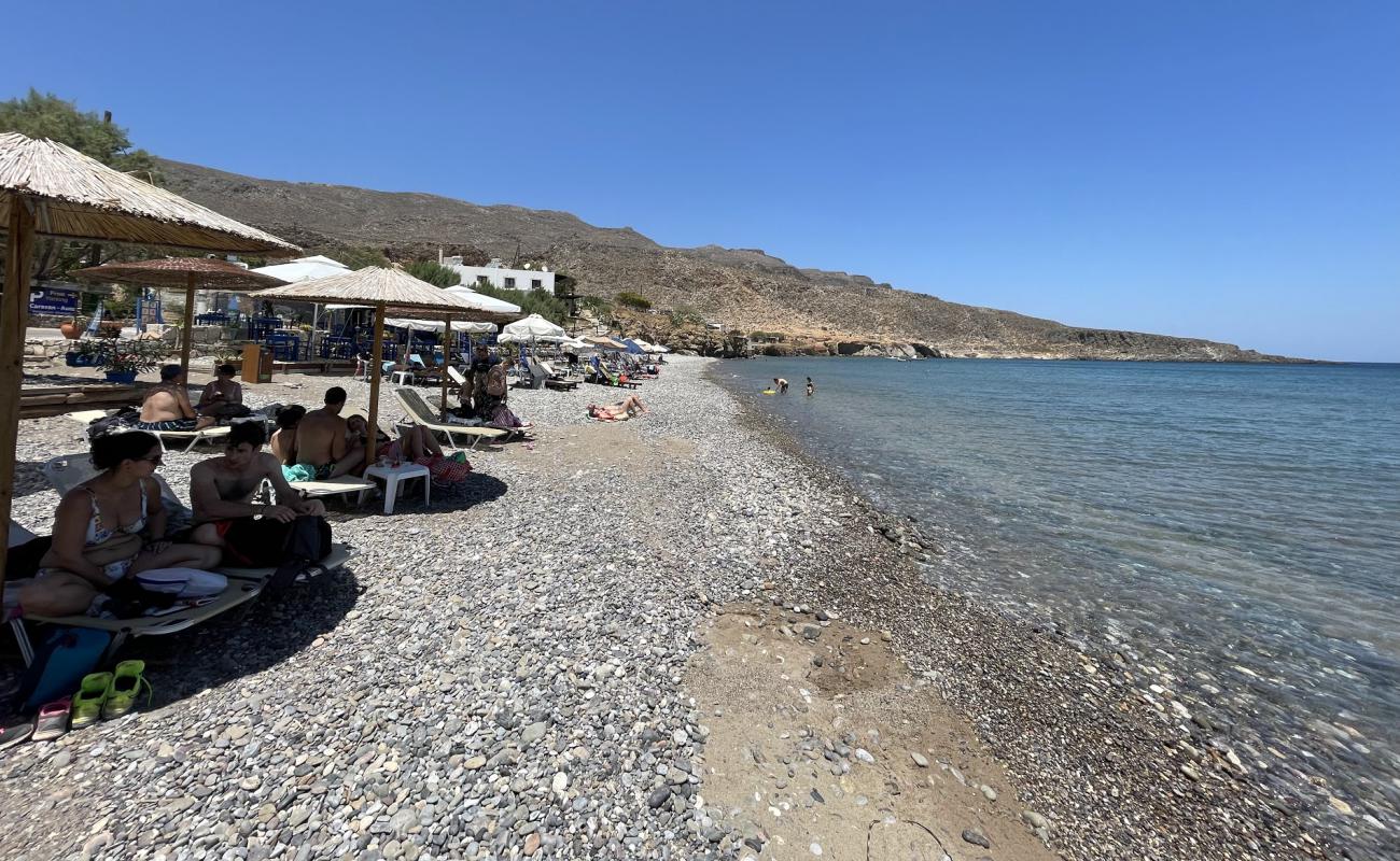 Photo of Kato Zakros beach with gray sand &  pebble surface