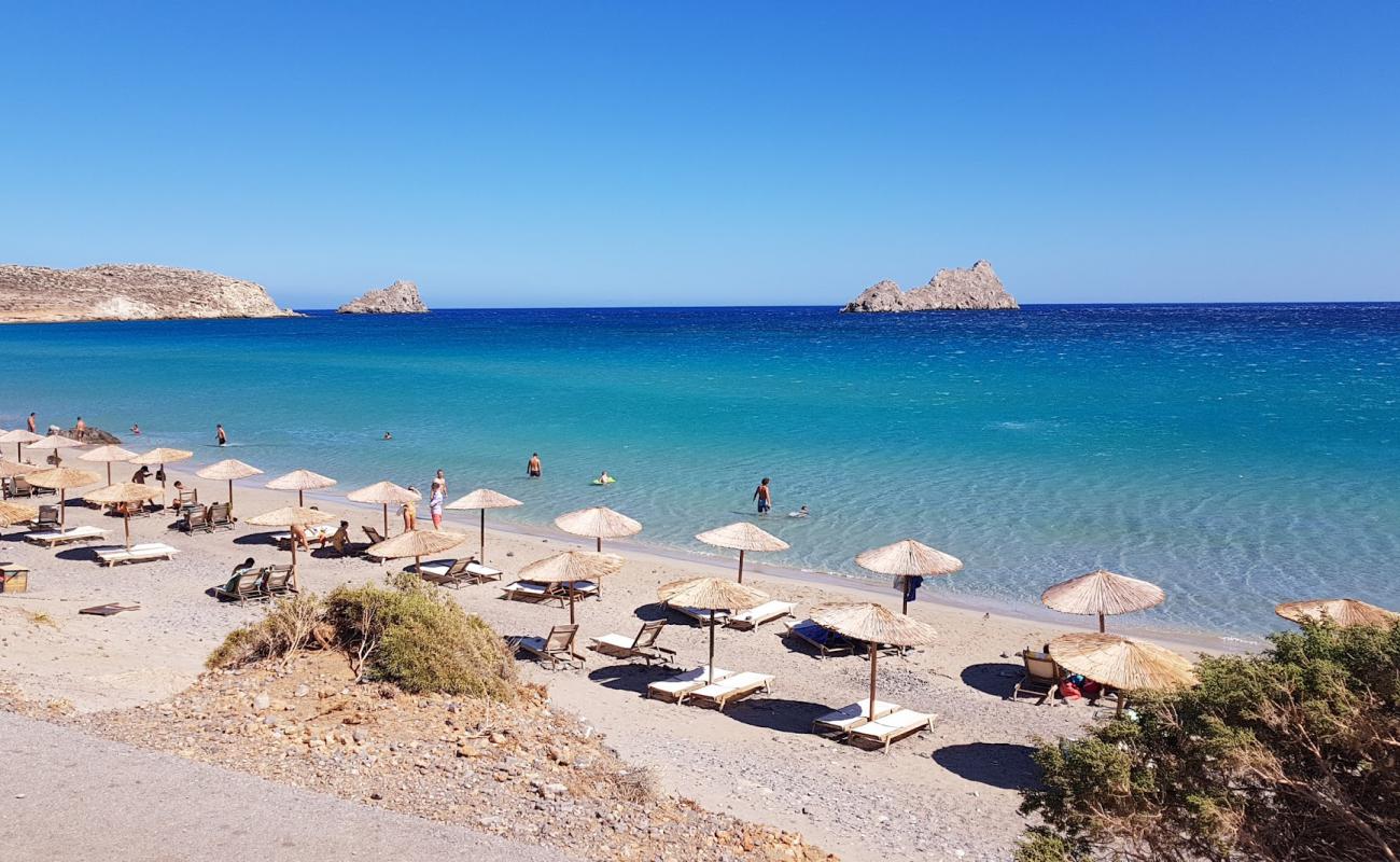 Photo of Xerokampos beach with bright fine sand surface