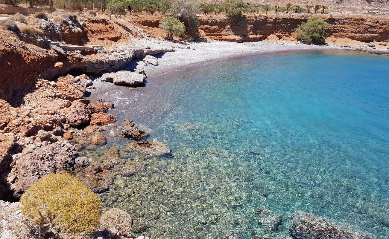 Photo of Ligia Lakos beach with light pebble surface