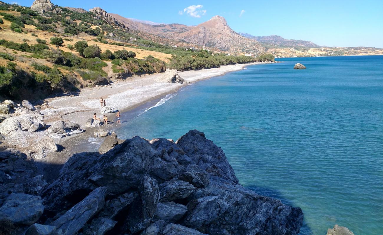 Photo of Skouros beach with light sand &  pebble surface