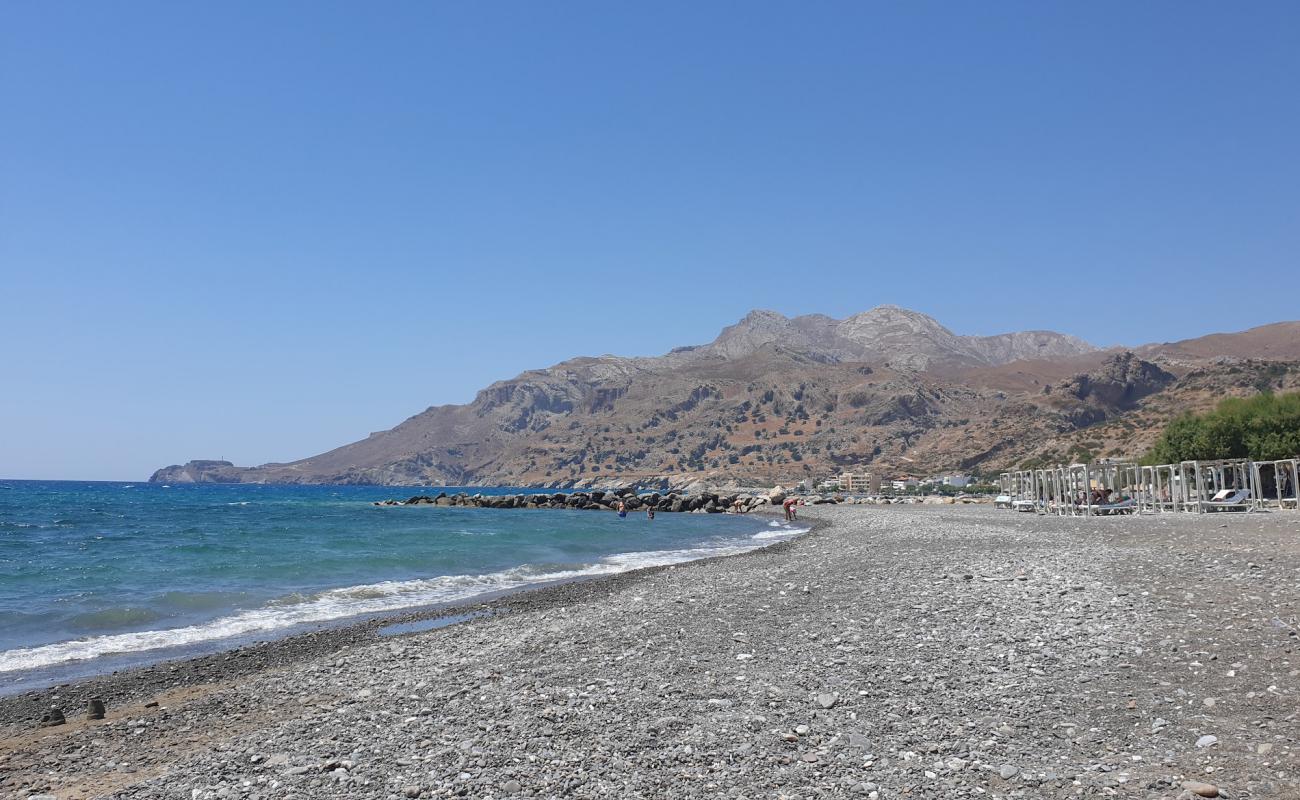 Photo of Tsoutsourou beach with gray sand &  pebble surface