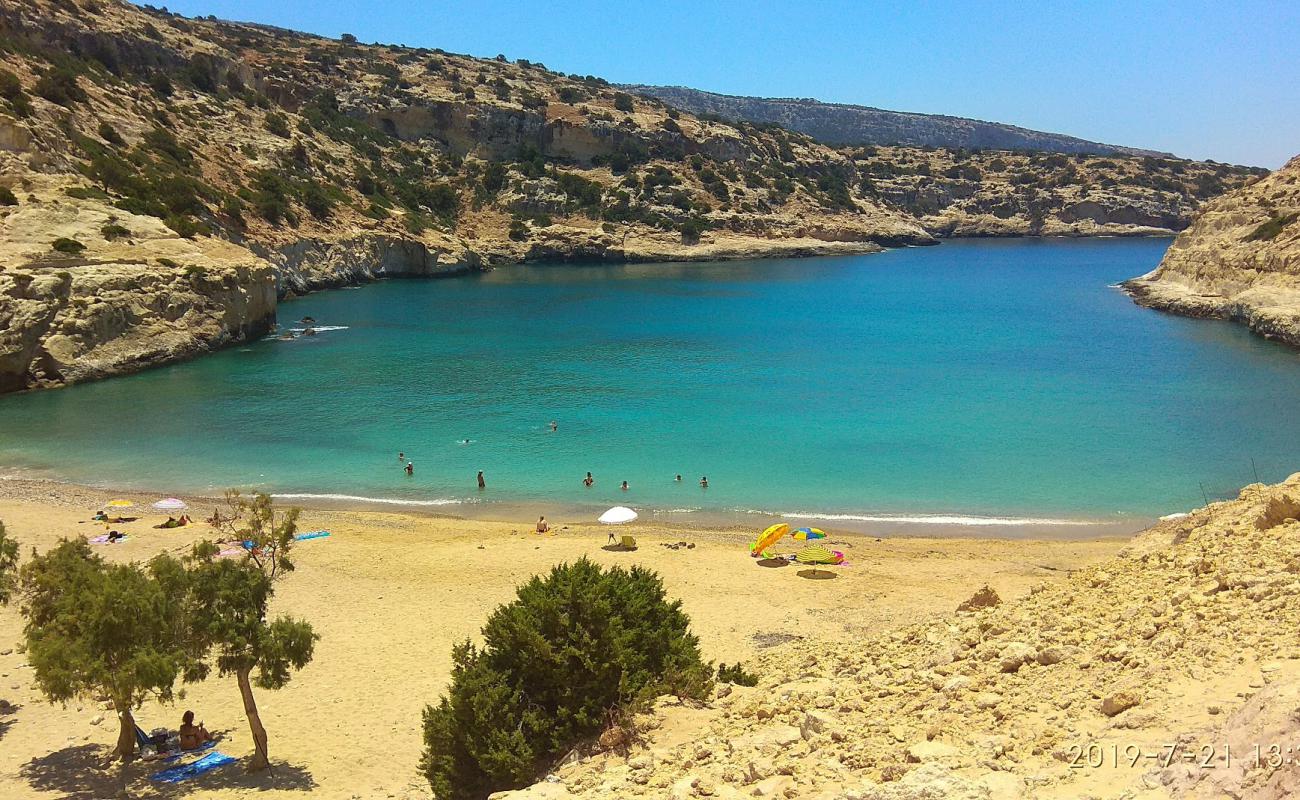 Photo of Vathi beach with light sand &  pebble surface