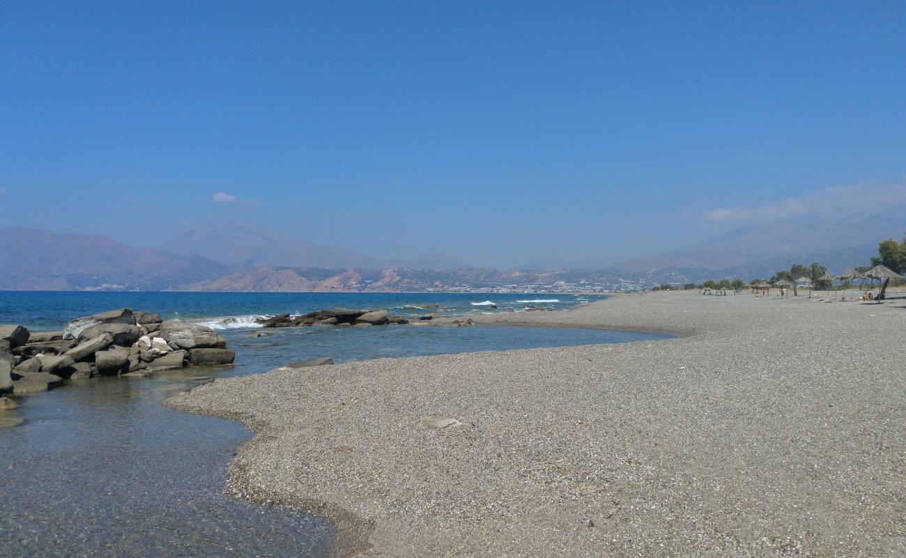 Photo of Afrathias beach with gray fine pebble surface