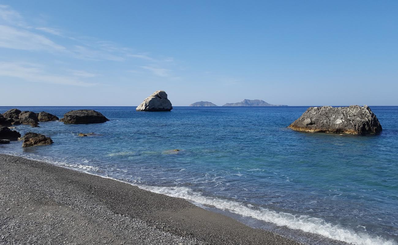 Photo of Armenopetra beach with gray pebble surface