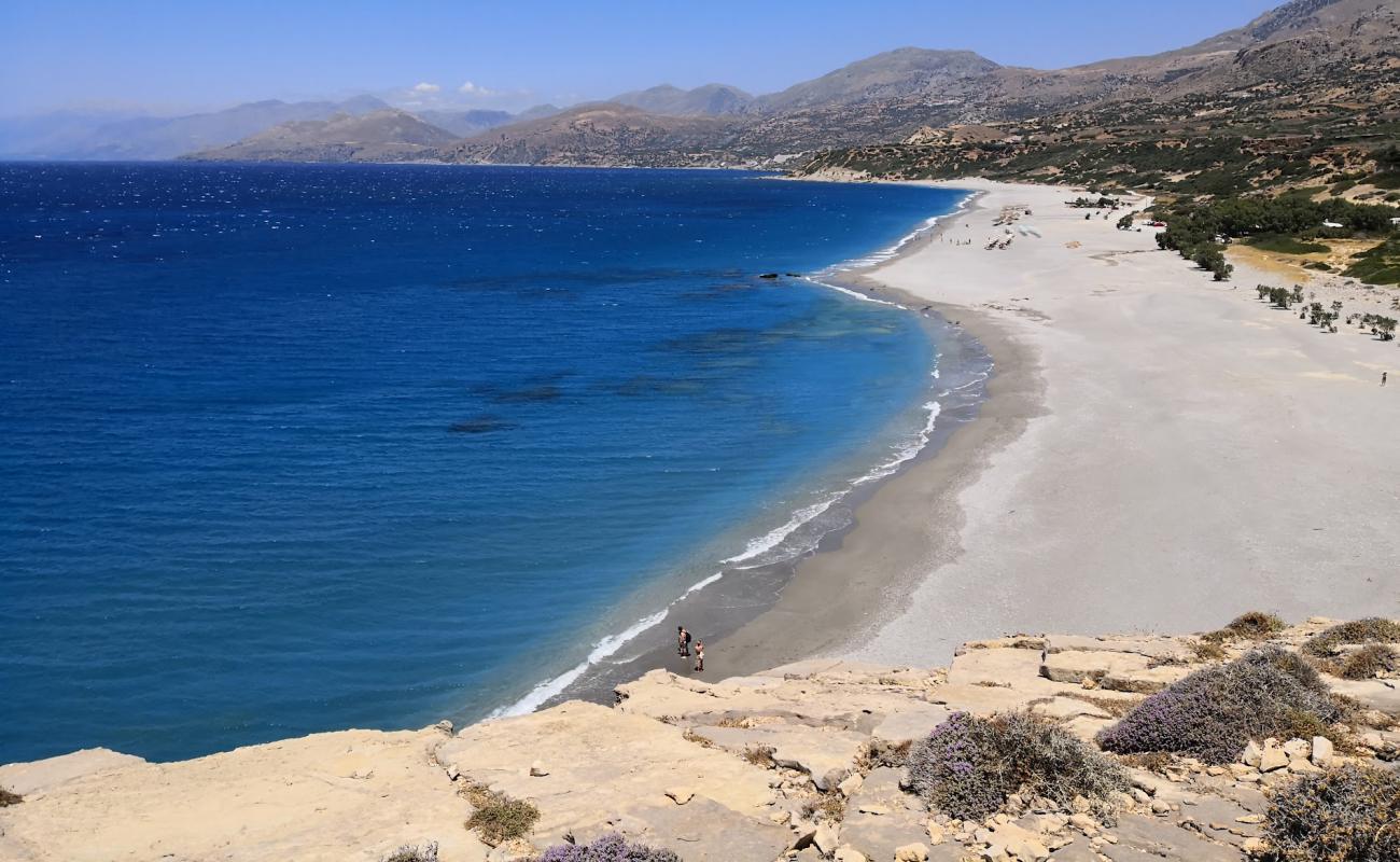 Photo of Triopetra beach with gray fine pebble surface