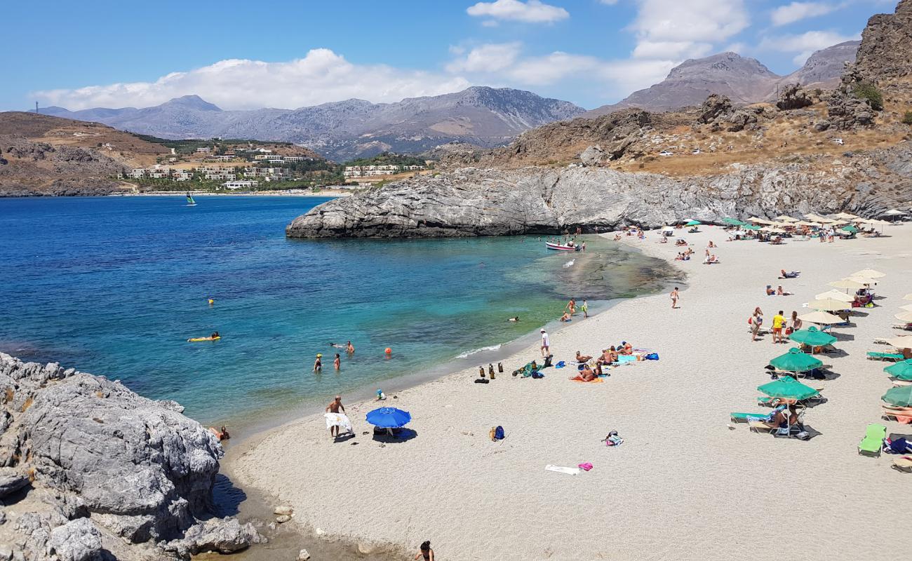 Photo of Ammoudi beach with light fine pebble surface