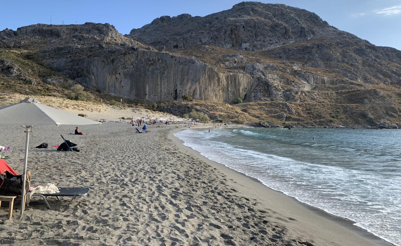 Photo of Plakias beach with light fine pebble surface