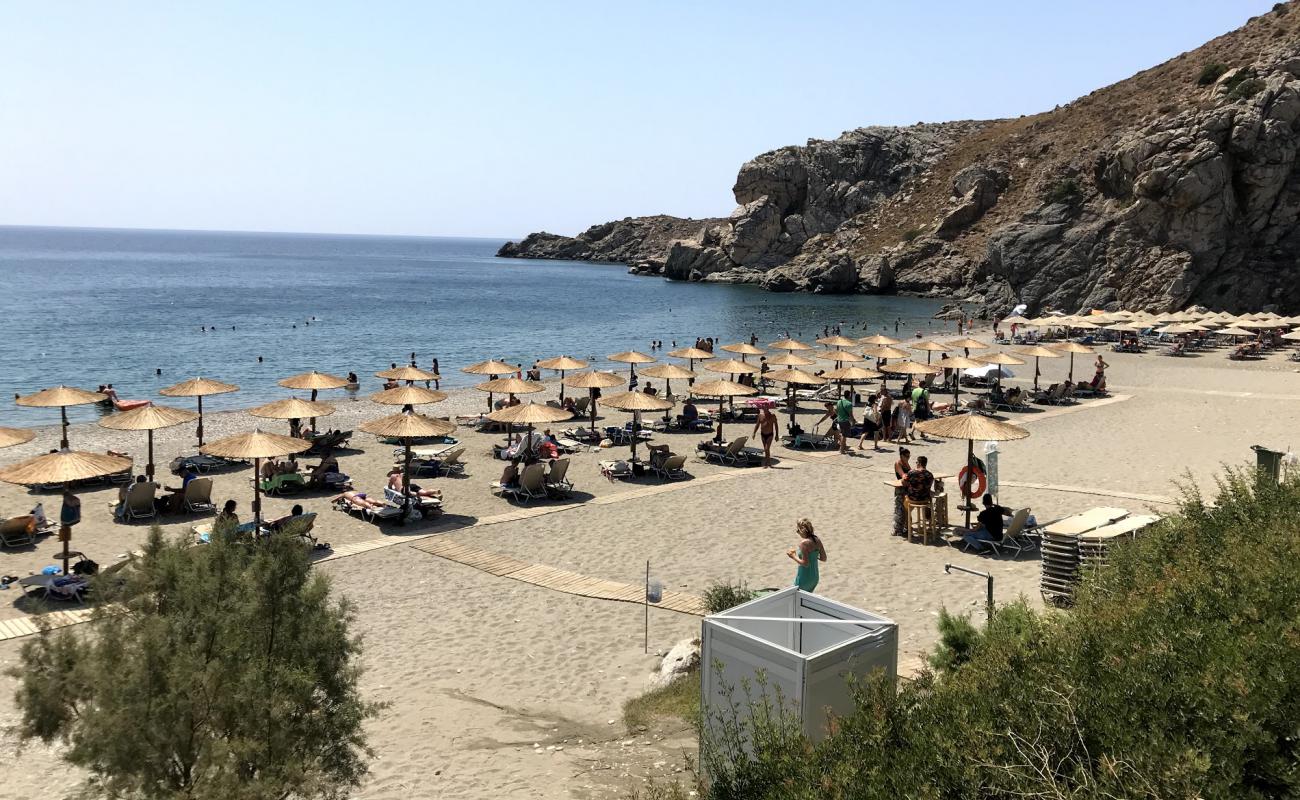 Photo of Souda beach with light fine pebble surface