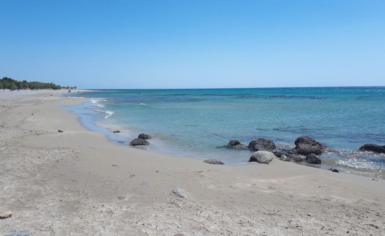 Photo of Vatalos beach with brown sand surface