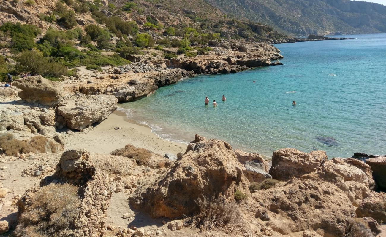 Photo of Astropelekita beach with brown fine pebble surface