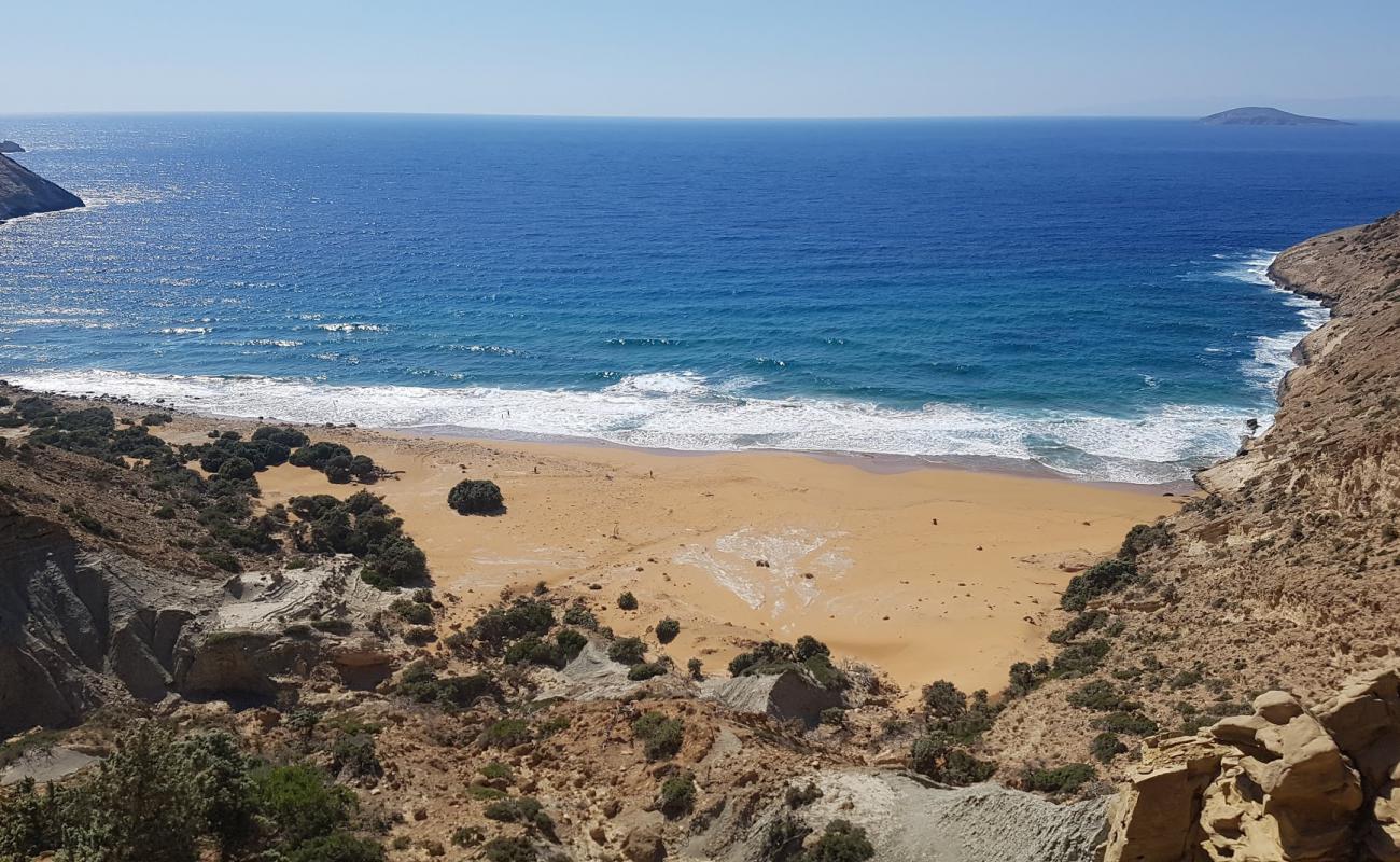 Photo of Potamos beach with brown sand surface