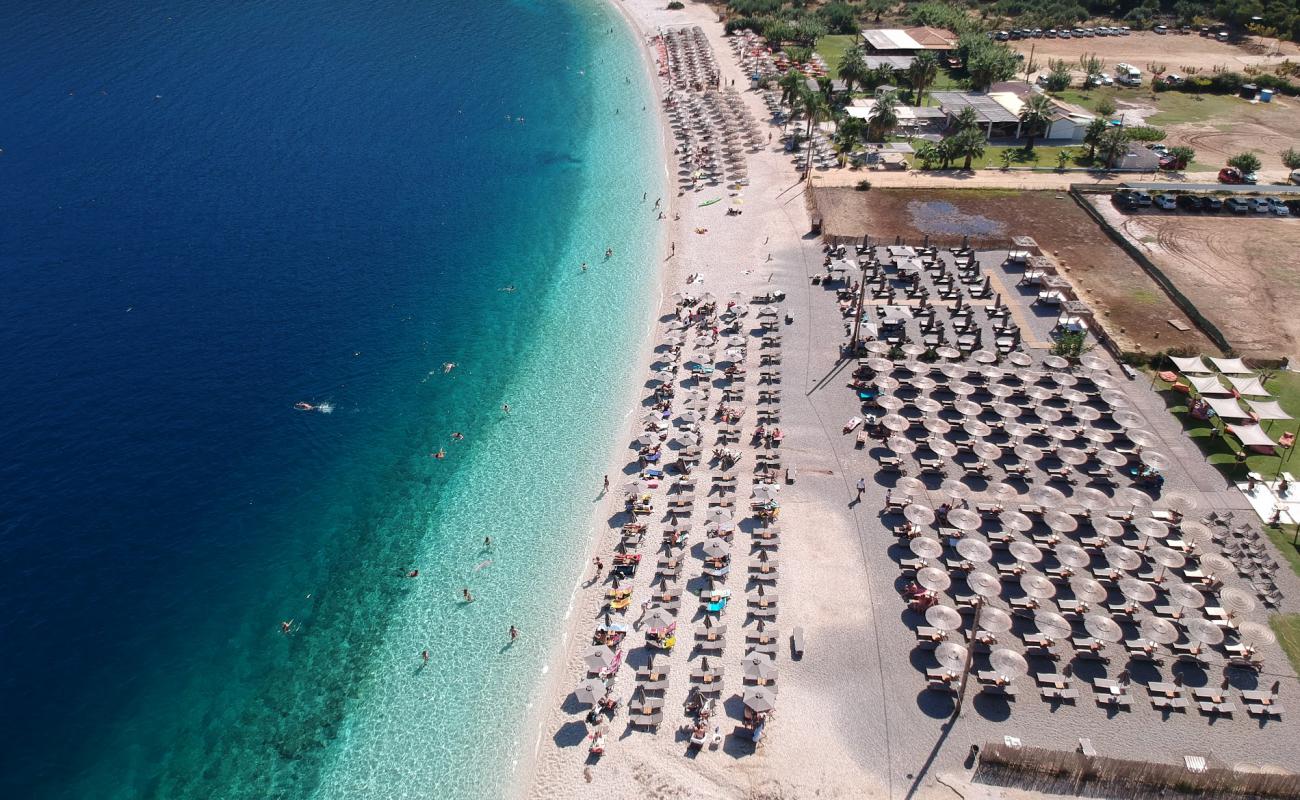 Photo of Antisamos beach with light fine pebble surface