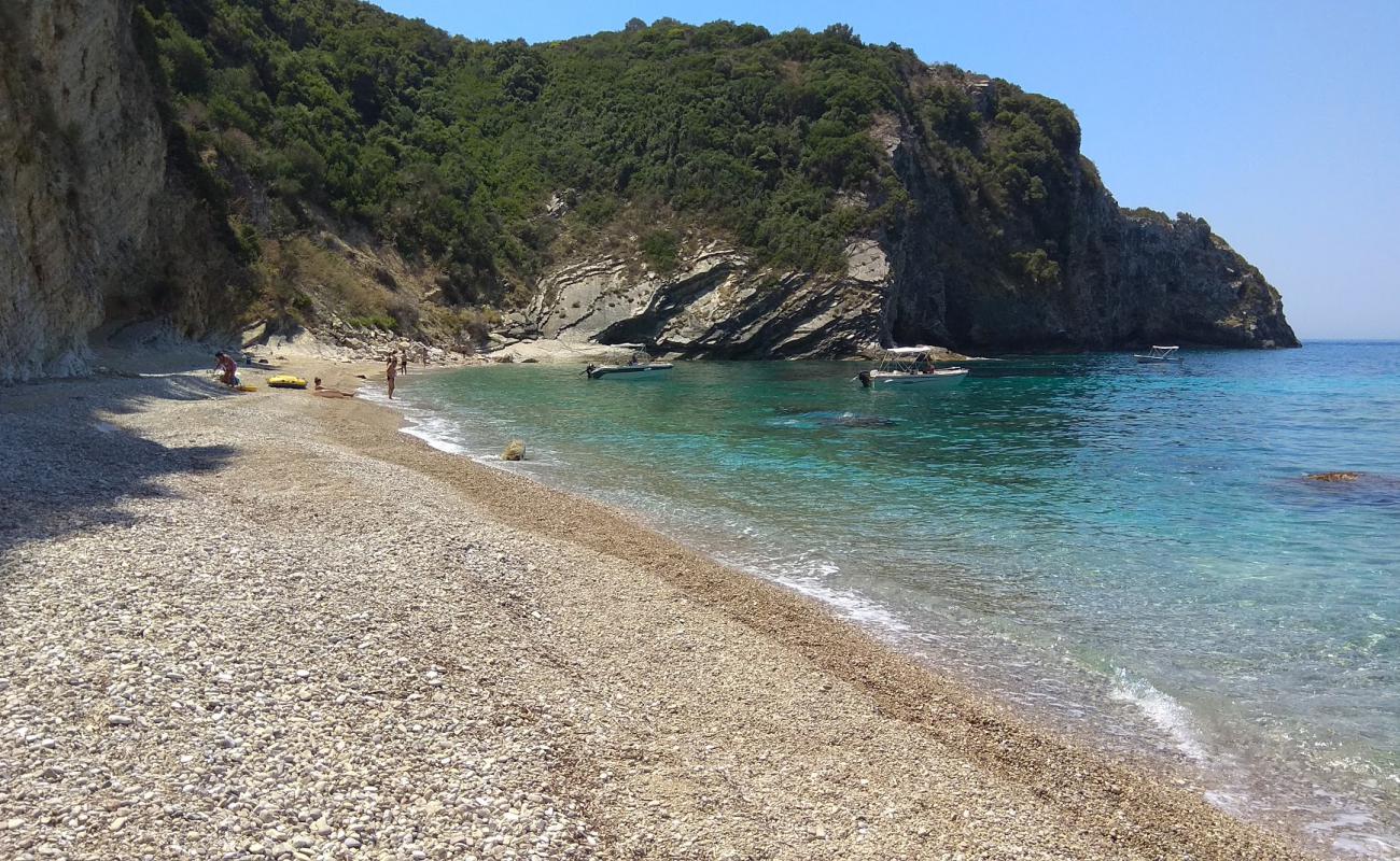 Photo of Kolias beach with light sand &  pebble surface