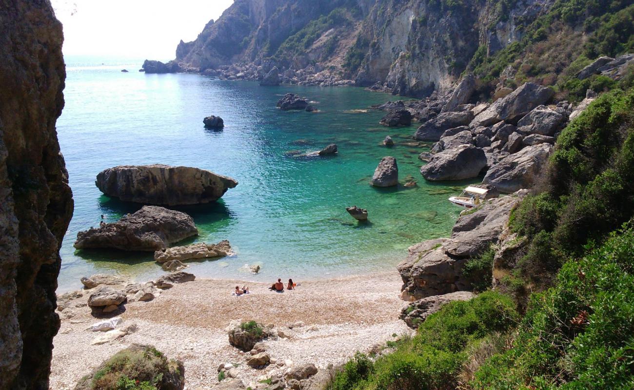 Photo of Ampelaki beach II with gray pebble surface