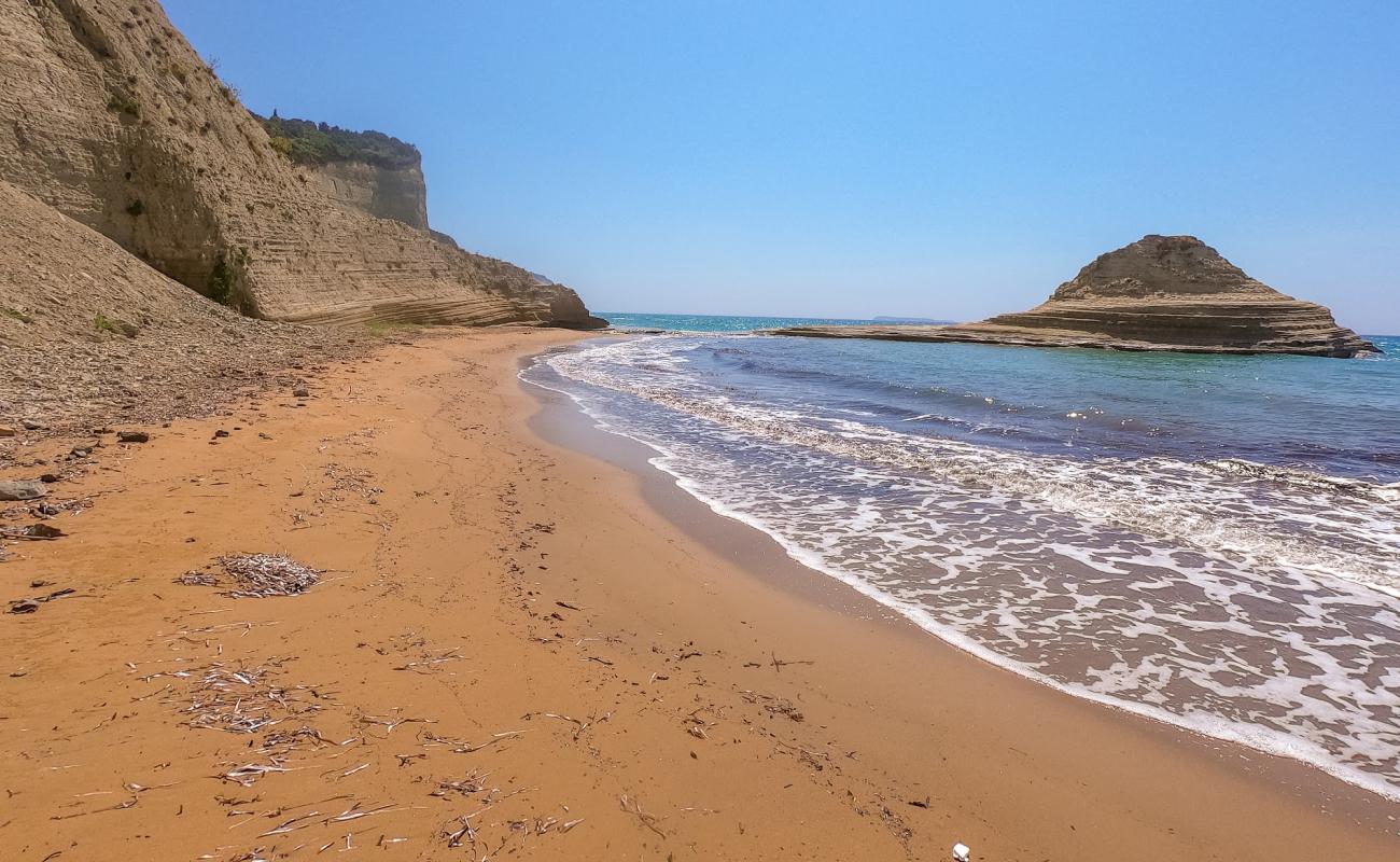 Photo of Cape Drastis beach with brown fine sand surface