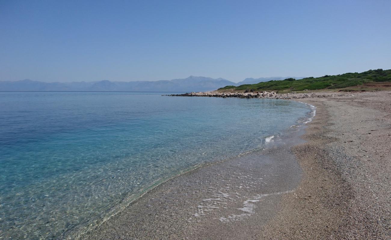 Photo of Antinioti West Beach with gray fine pebble surface