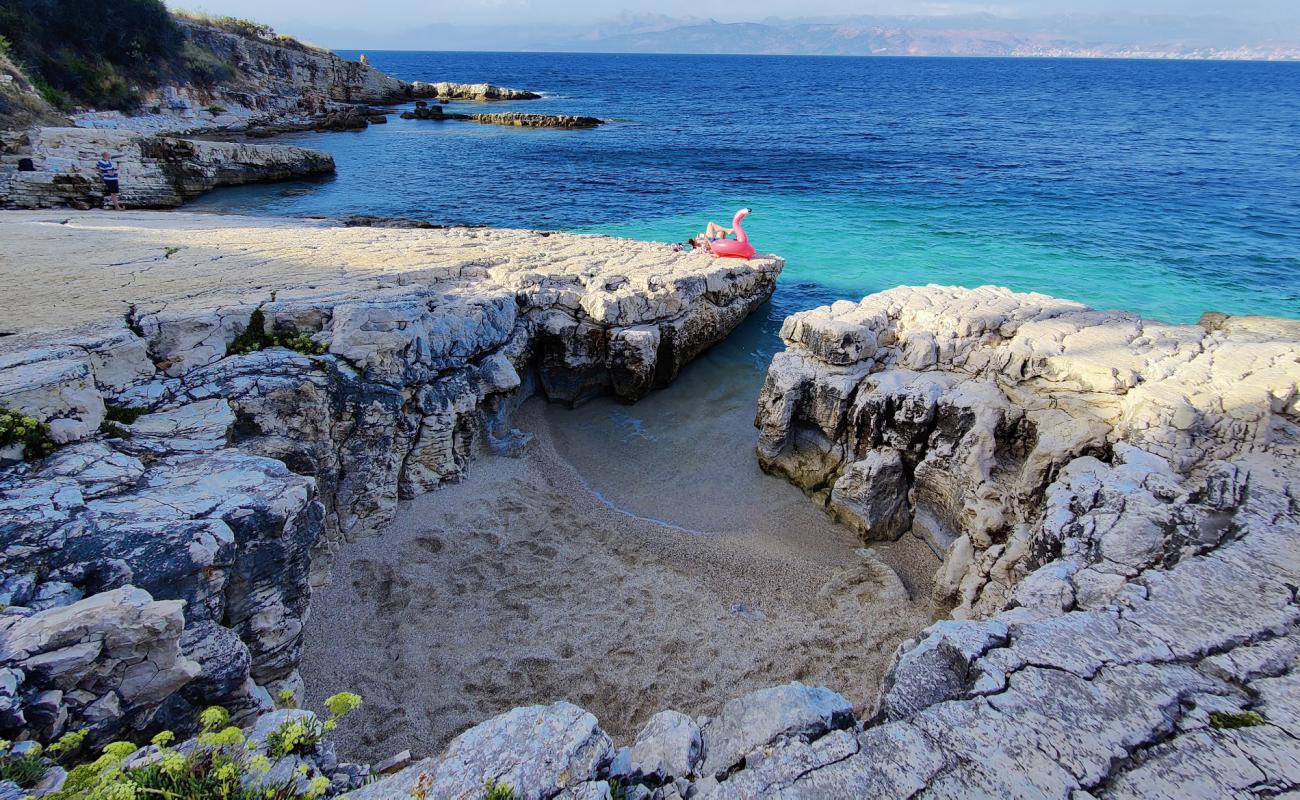 Photo of Kanoni Beach with rocks cover surface