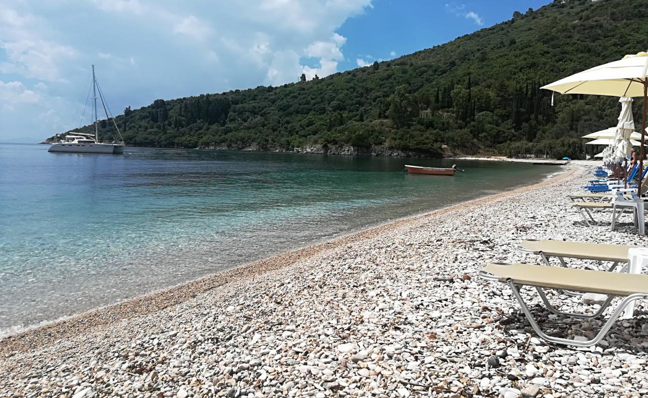 Photo of Kerasia beach with light fine pebble surface