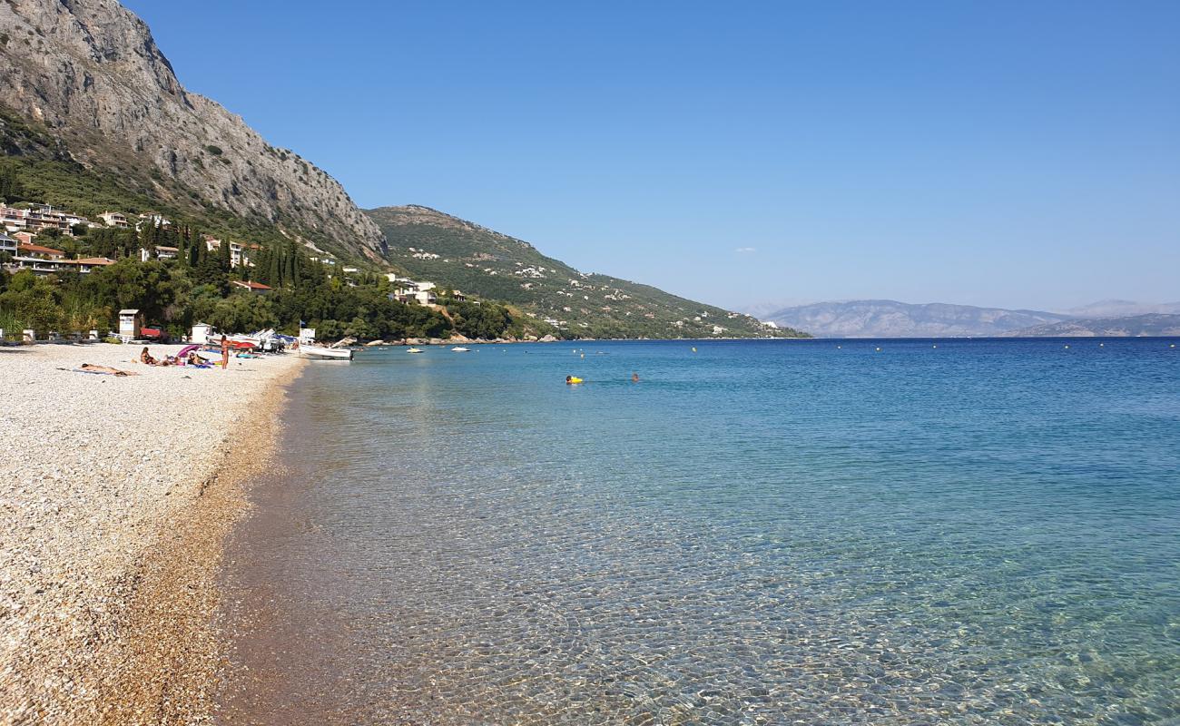 Photo of Barbati Beach with light fine pebble surface