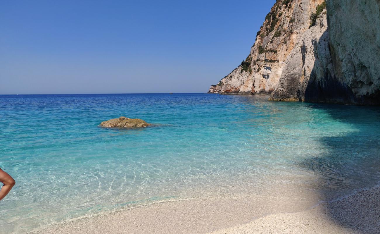 Photo of Porto Katsiki hidden with white pebble surface