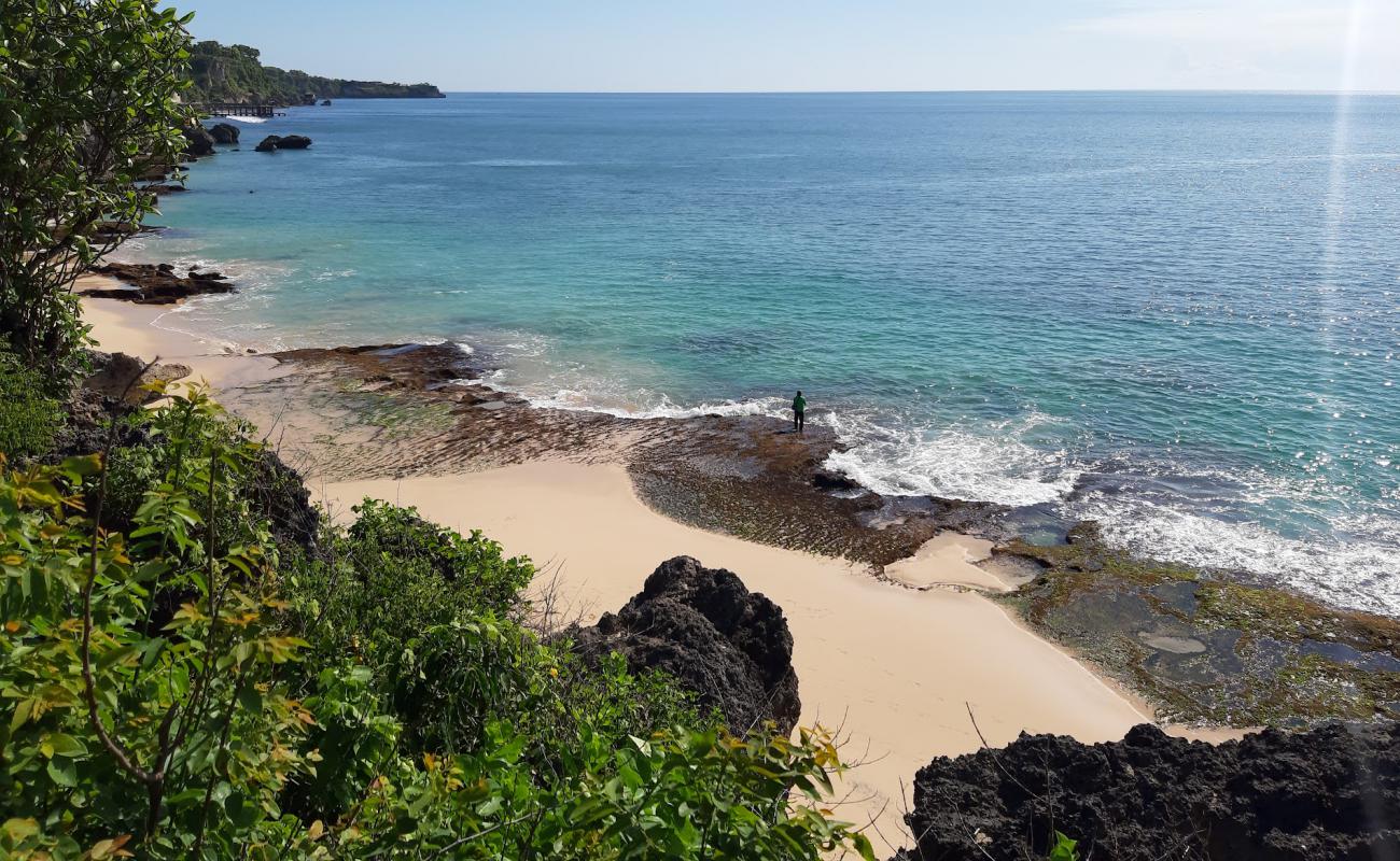 Photo of Cemongkak Beach with bright sand & rocks surface