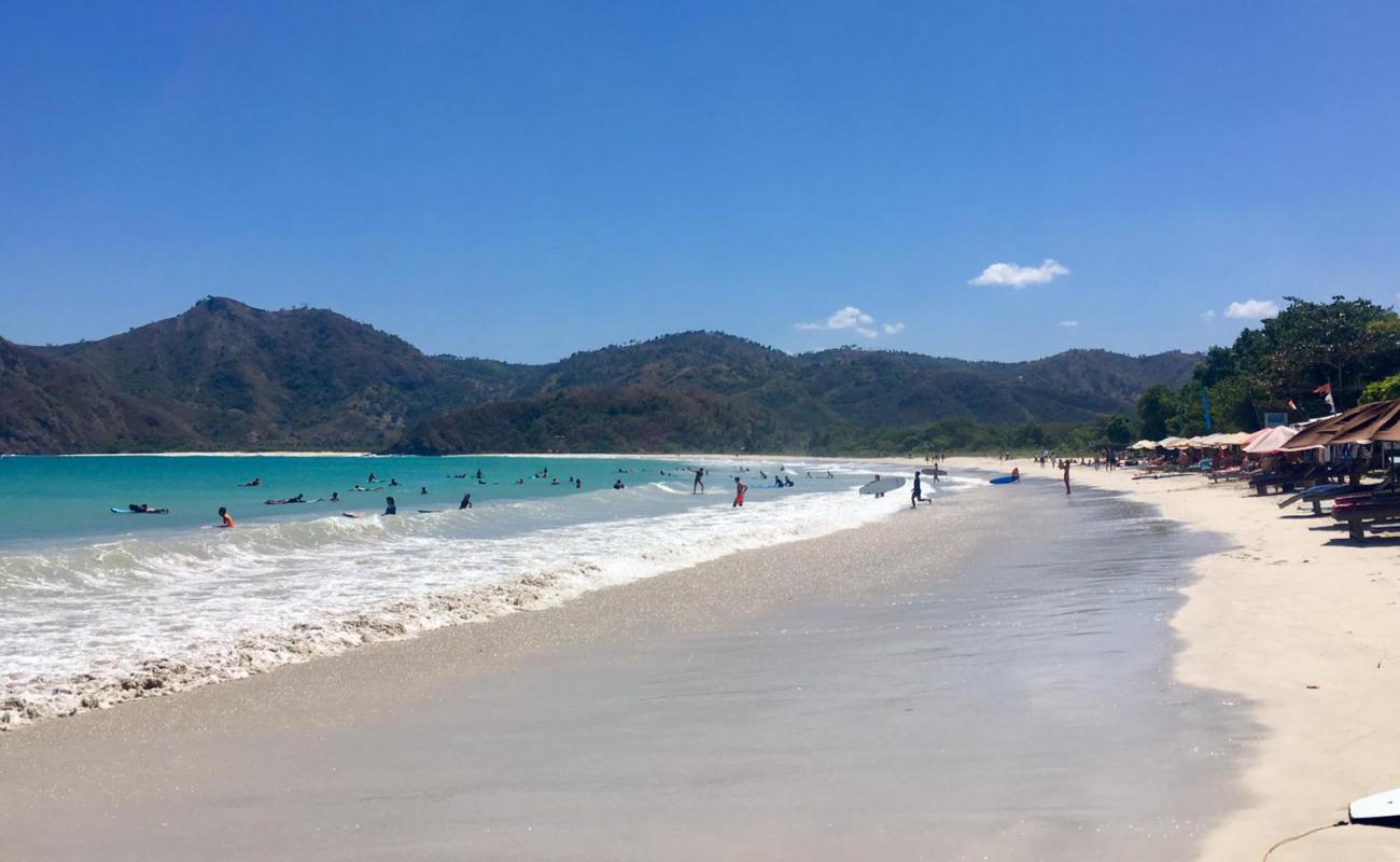 Photo of Selong Belanak Beach with white fine sand surface