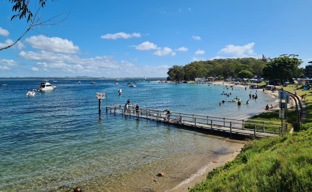 Photo of Little Beach Nelson Bay with bright sand surface