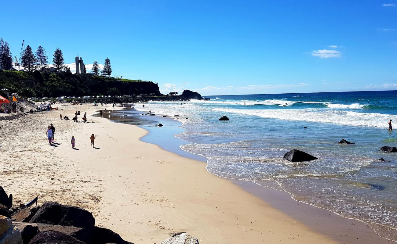 Photo of Duranbah Beach with bright fine sand surface