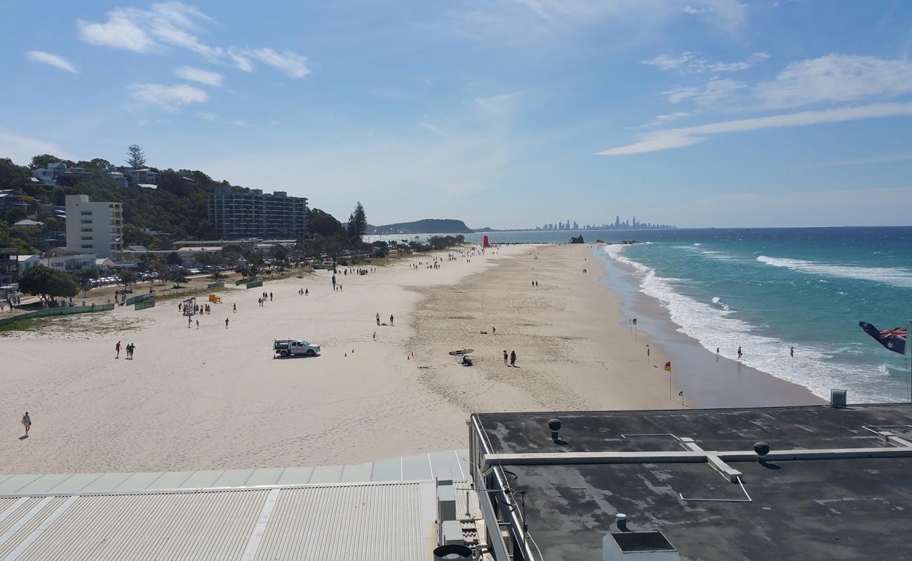 Photo of Currumbin Beach with bright fine sand surface