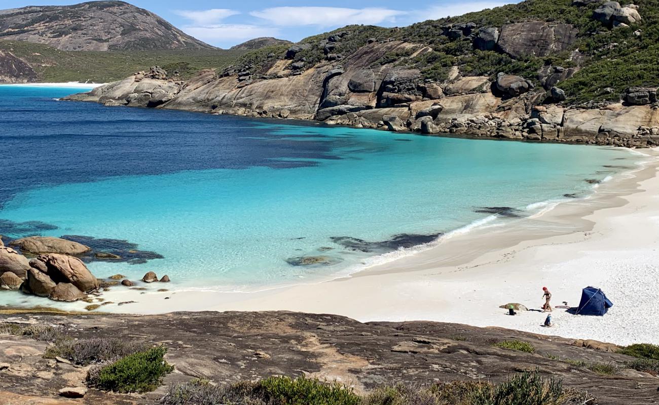 Photo of Little Hellfire Bay with bright fine sand surface