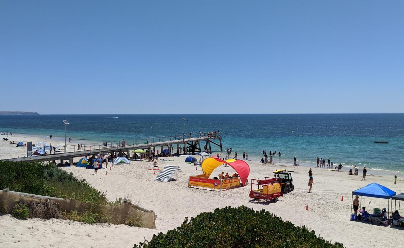 Photo of Normanville Beach with bright sand surface