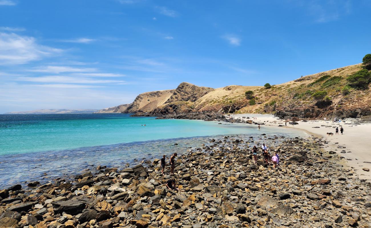 Photo of Second Valley Beach with bright sand & rocks surface