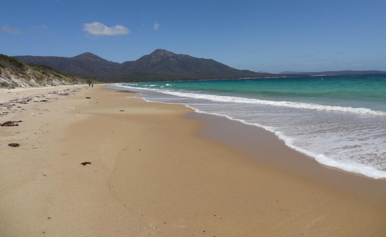 Photo of Cooks Beach with bright sand & rocks surface