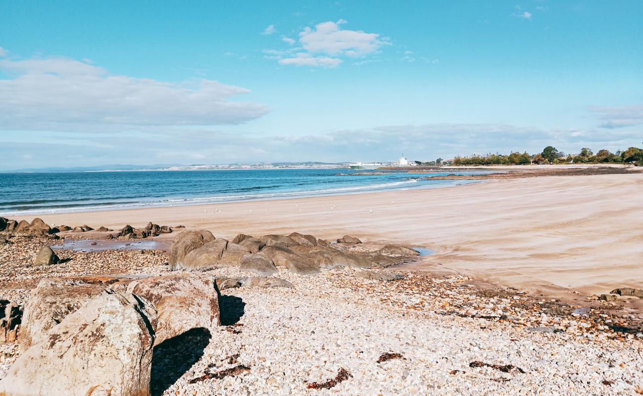 Photo of East Devonport Beach with light sand &  pebble surface