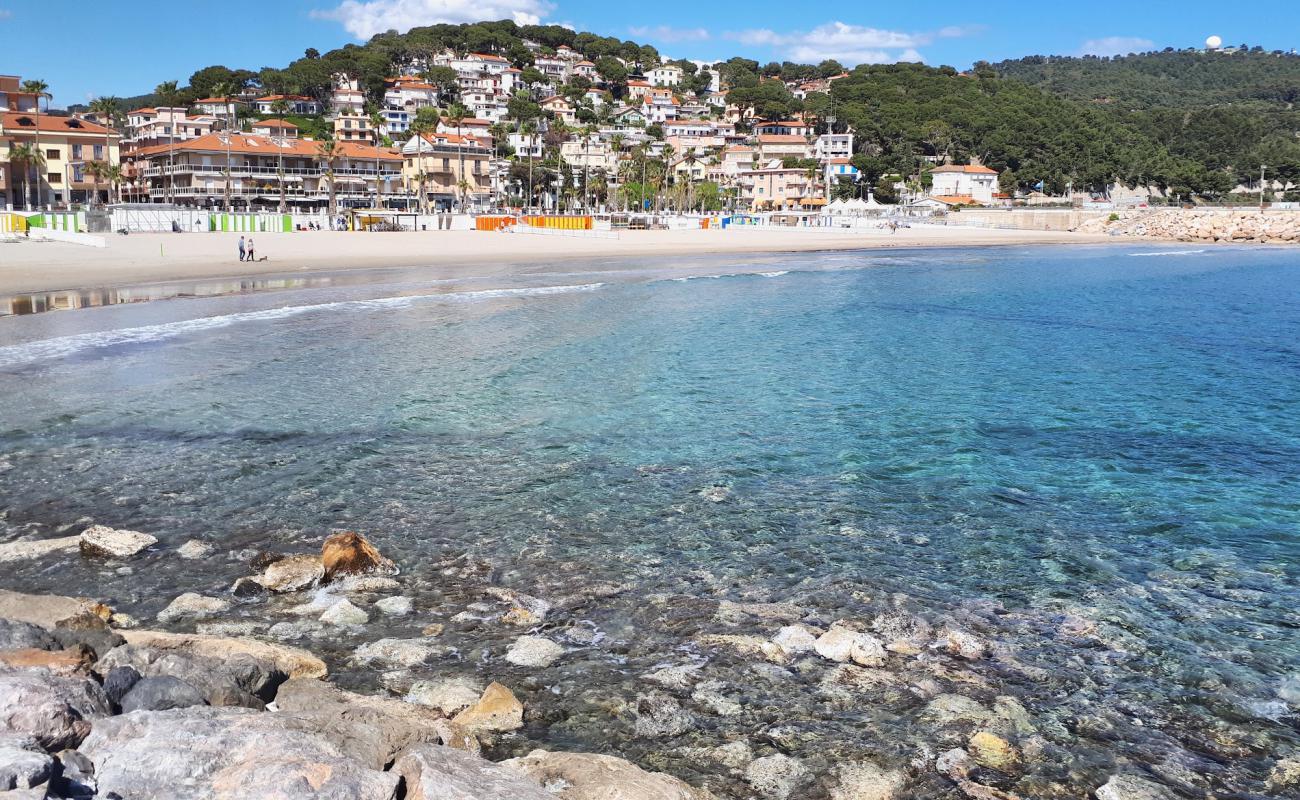 Photo of Andora beach with brown sand surface