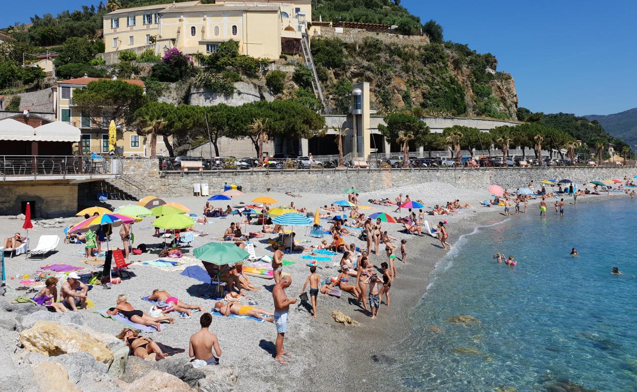 Photo of Spiaggia di Noli with brown fine pebble surface