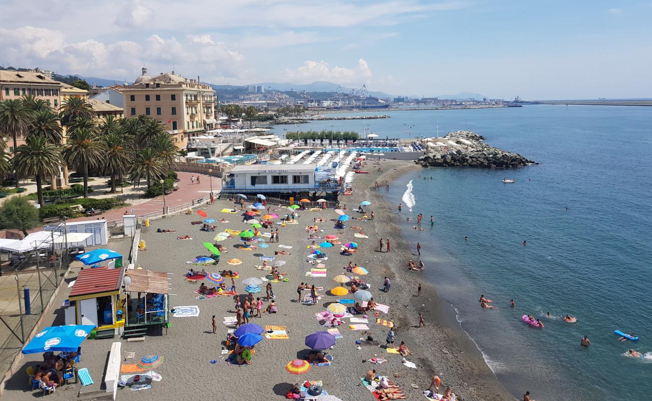 Photo of Pegli spiaggia with gray sand &  pebble surface