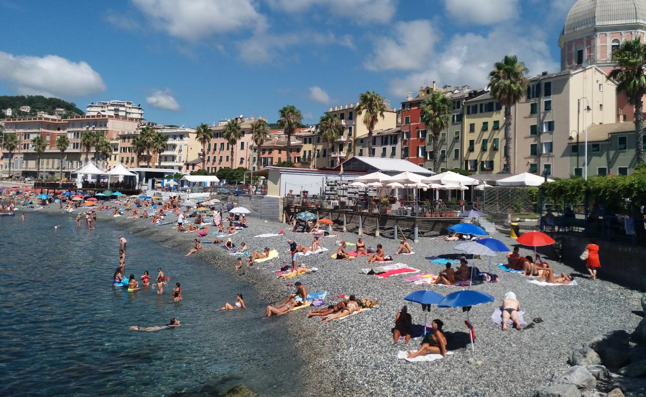 Photo of Genova last beach with gray pebble surface