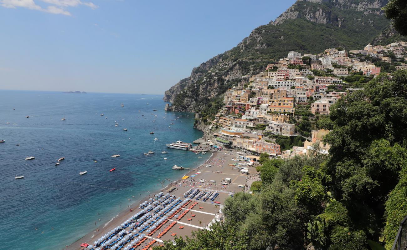 Photo of Positano Beach with gray fine pebble surface