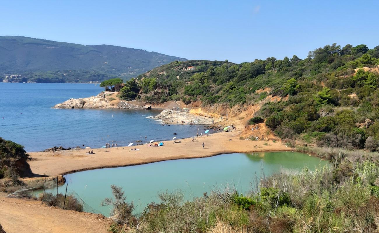 Photo of Terranera beach with bright sand & rocks surface