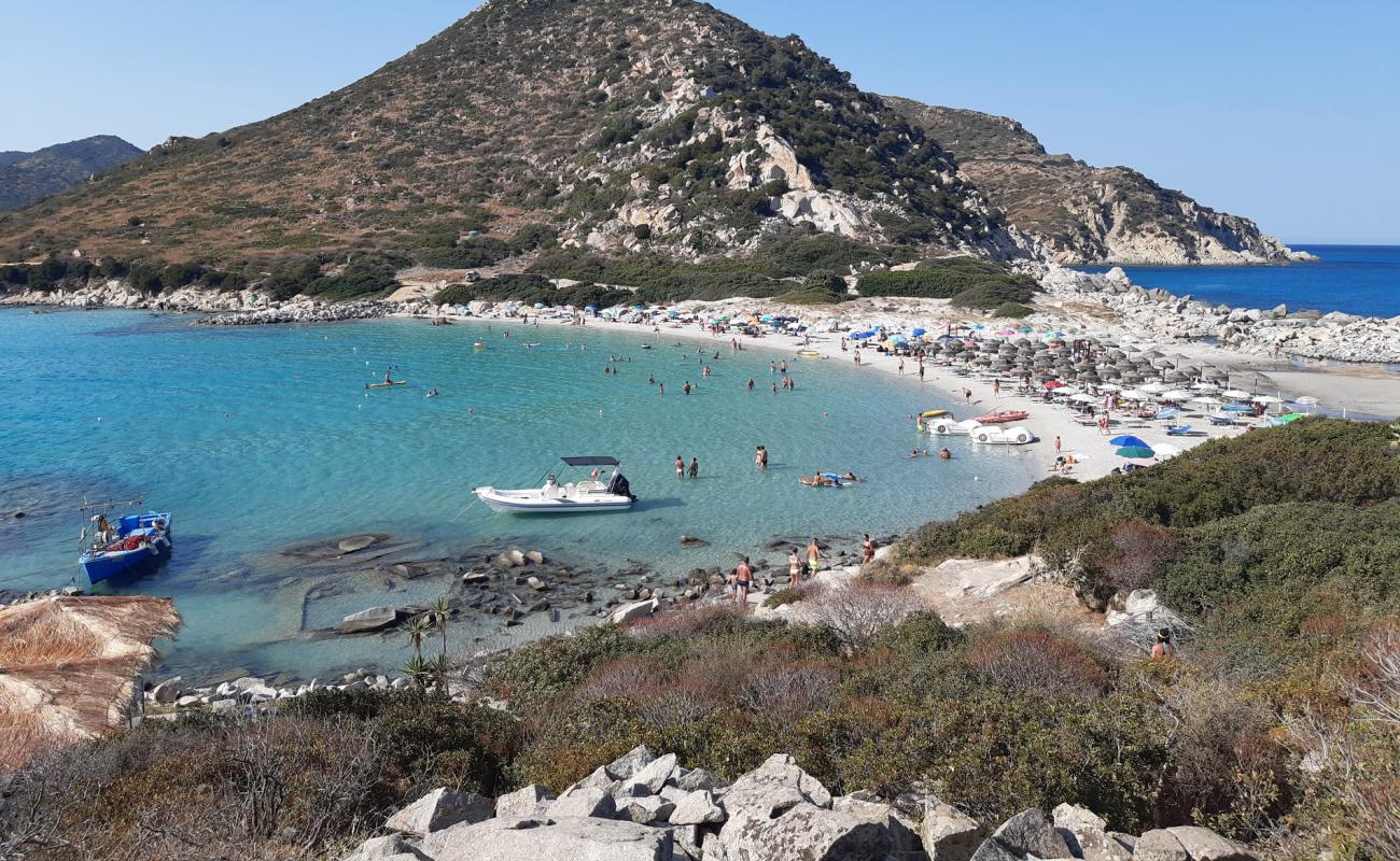 Photo of Punta Molentis Beach with white fine sand surface