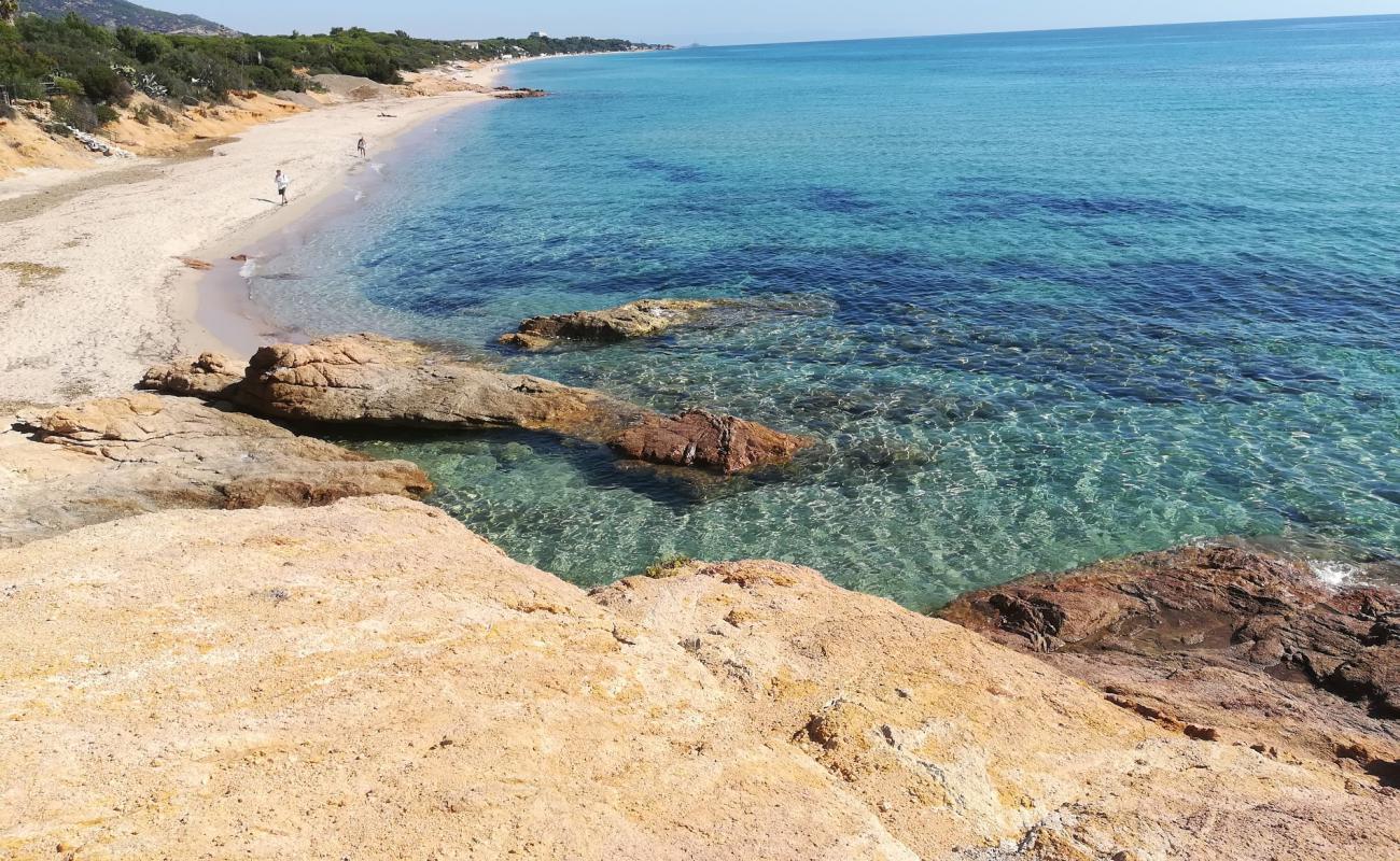 Photo of St. Margherita di Pula beach with bright fine sand surface