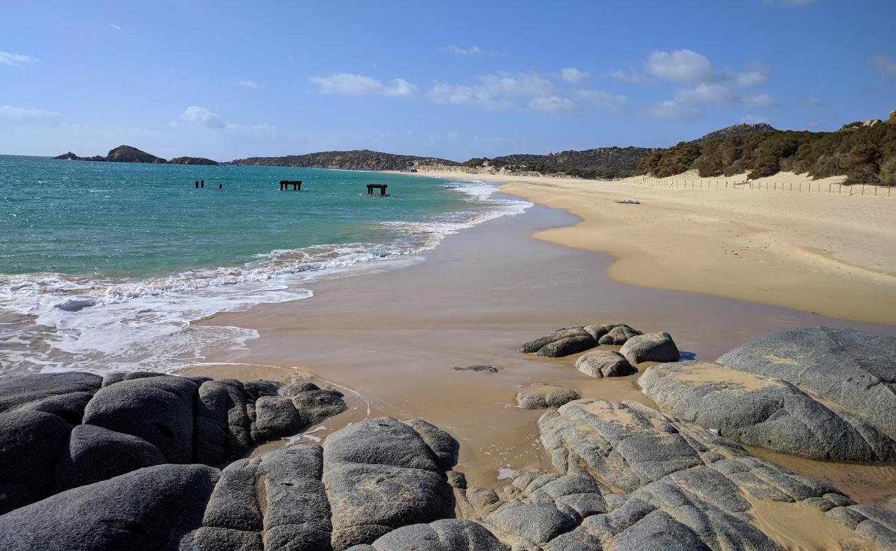 Photo of Su Giudeu Beach with bright fine sand surface