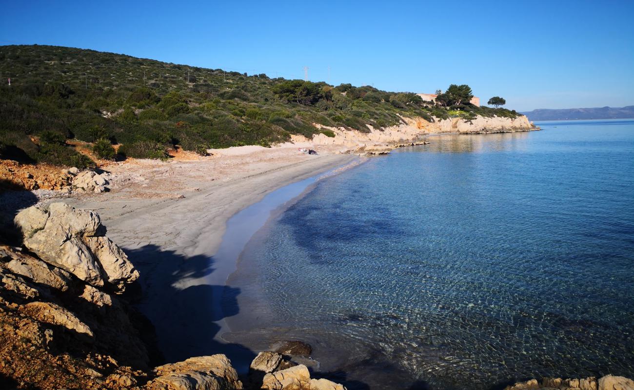 Photo of Portixeddu beach with light sand &  pebble surface